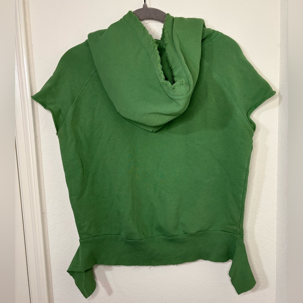 Frank and Eileen Tee Lab Green Short Sleeve Distressed Hoodie size small - Picture 6 of 15